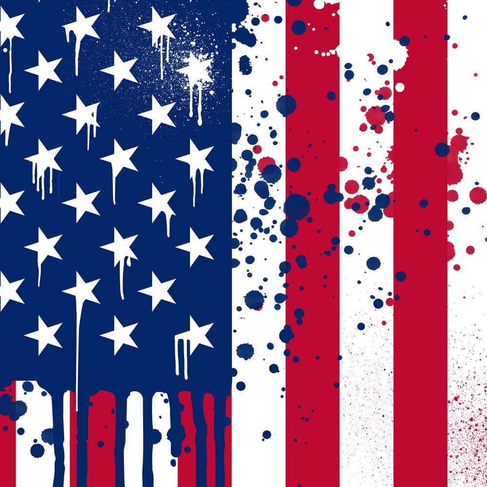 American Flag Pop Art Graffiti Canvas Wall Art
